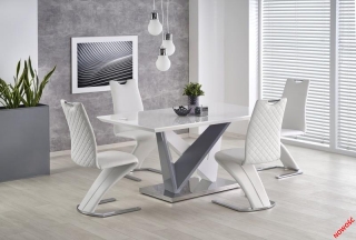 Обеденный стол CORTEZ Halmar 160-90-76 cm Белый-Серый